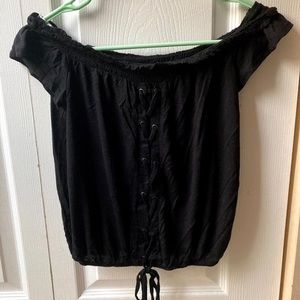 Aeropostale off the shoulder lace up blouse